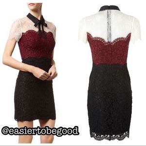 Sandro tri tone lace dress Sandro sz 1/US small